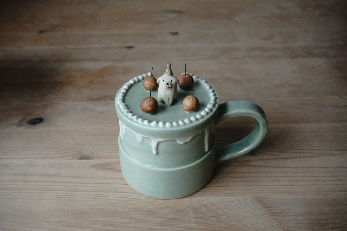 Lidded Cup - Peppermint Doggy