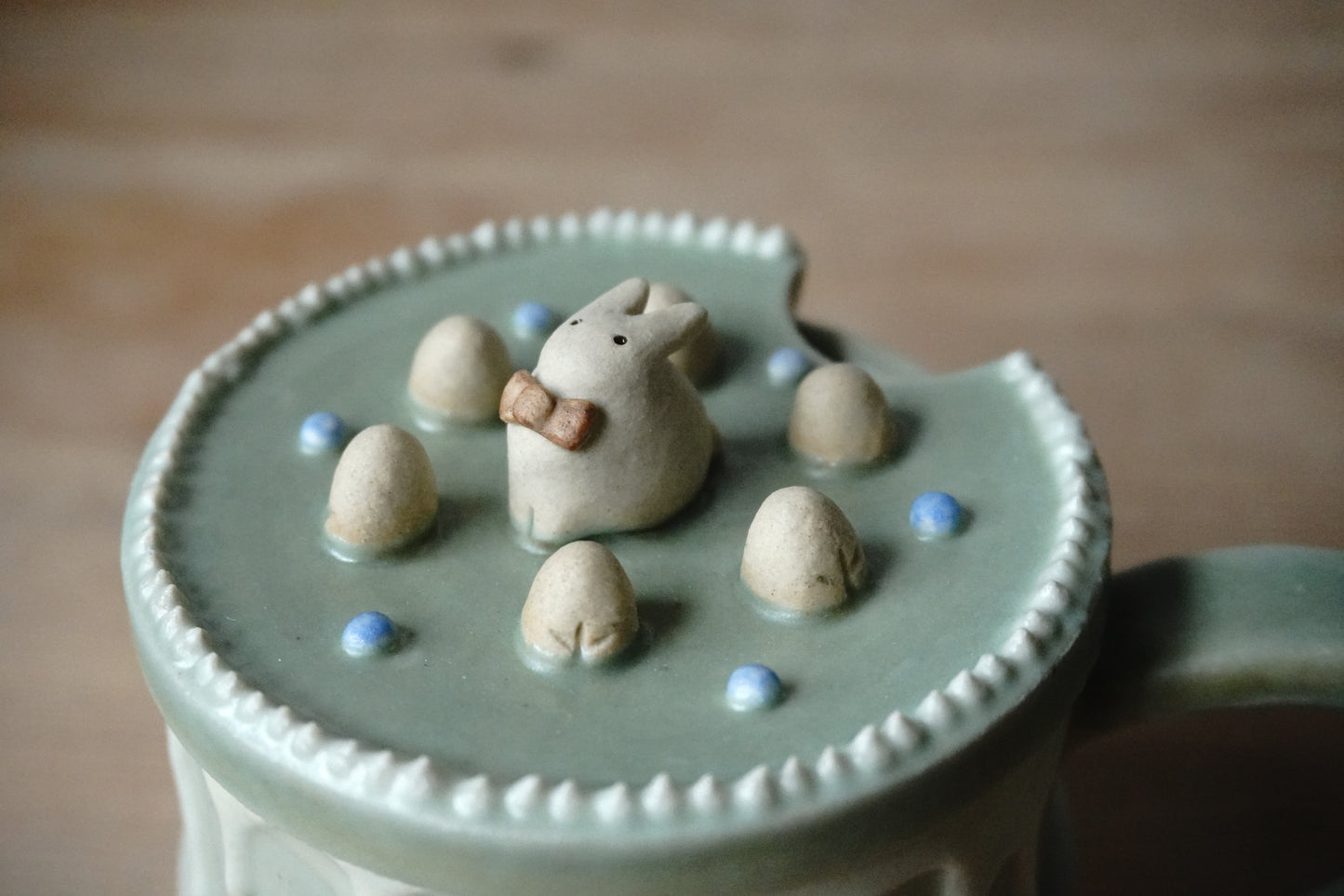 Lidded Cup - Peppermint Rabbit