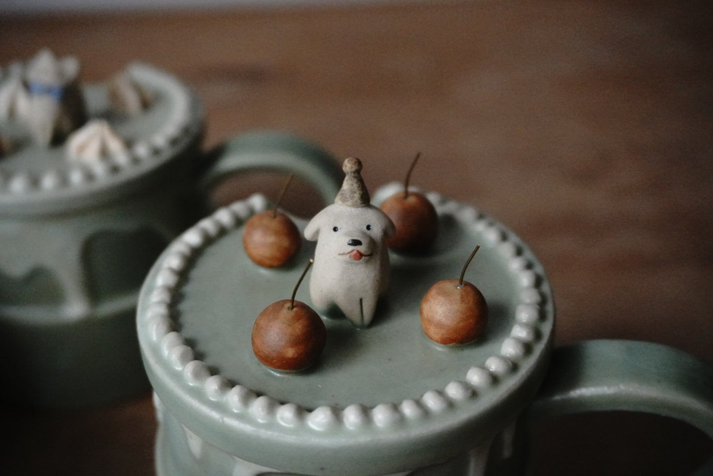 Lidded Cup - Peppermint Doggy